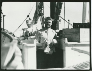 Image of Bill Brierly- Galley duty on board the Bowdoin